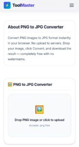 Free PNG to JPG Converter: Fast & High Quality 1 "PNG to JPG online converter tool interface"